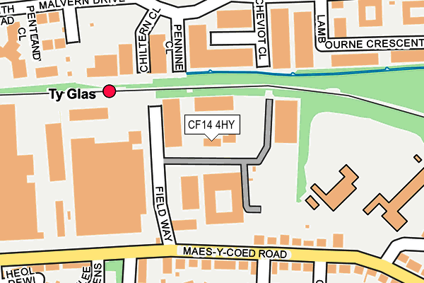 CF14 4HY map - OS OpenMap – Local (Ordnance Survey)