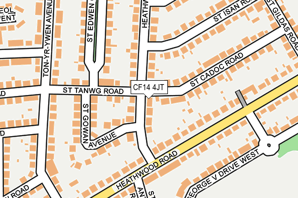 CF14 4JT map - OS OpenMap – Local (Ordnance Survey)