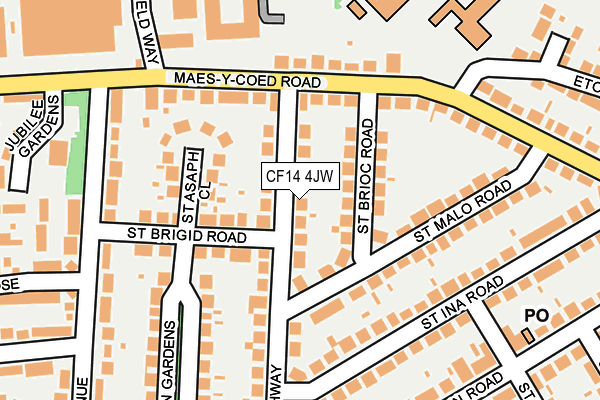 CF14 4JW map - OS OpenMap – Local (Ordnance Survey)