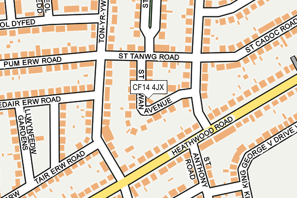 CF14 4JX map - OS OpenMap – Local (Ordnance Survey)