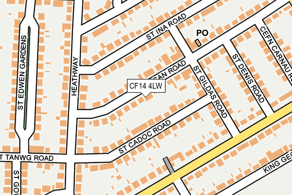 CF14 4LW map - OS OpenMap – Local (Ordnance Survey)