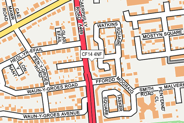 CF14 4NF map - OS OpenMap – Local (Ordnance Survey)