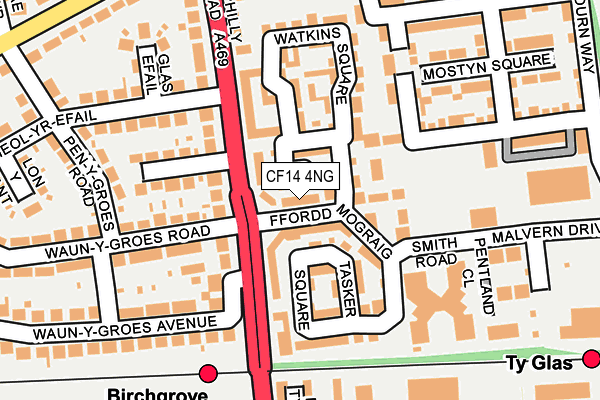 CF14 4NG map - OS OpenMap – Local (Ordnance Survey)