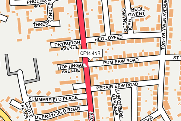 CF14 4NR map - OS OpenMap – Local (Ordnance Survey)