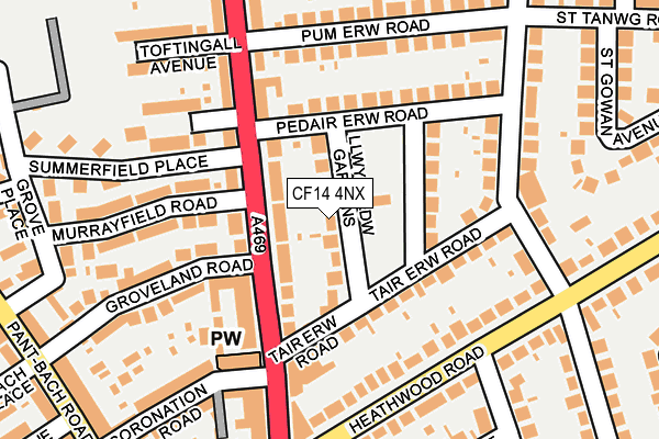 CF14 4NX map - OS OpenMap – Local (Ordnance Survey)