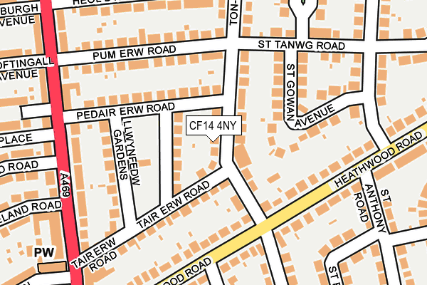 CF14 4NY map - OS OpenMap – Local (Ordnance Survey)