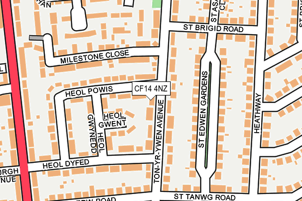 CF14 4NZ map - OS OpenMap – Local (Ordnance Survey)