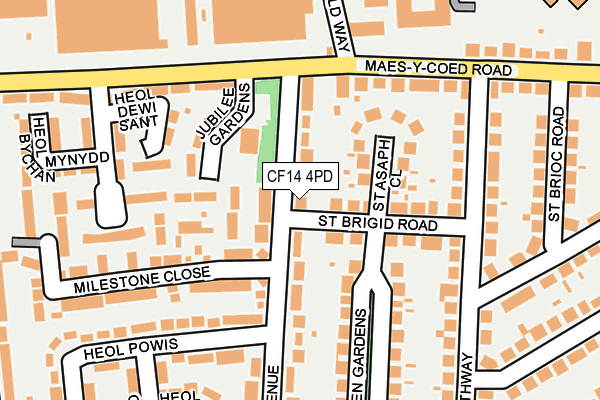 CF14 4PD map - OS OpenMap – Local (Ordnance Survey)