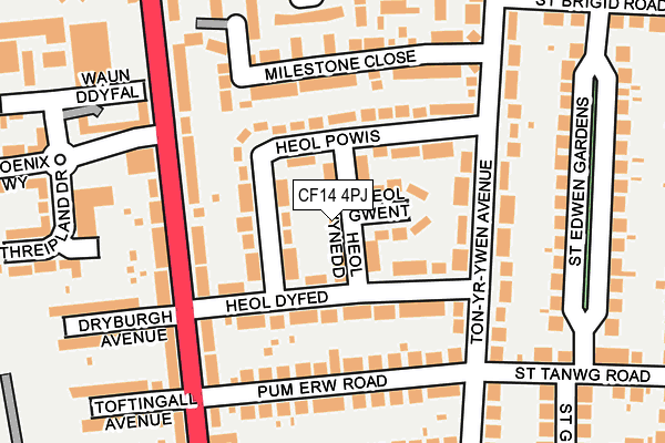 CF14 4PJ map - OS OpenMap – Local (Ordnance Survey)