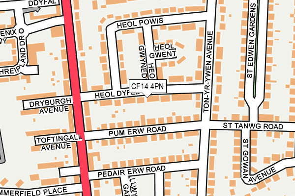 CF14 4PN map - OS OpenMap – Local (Ordnance Survey)