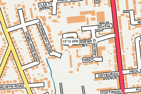 CF14 4PR map - OS OpenMap – Local (Ordnance Survey)