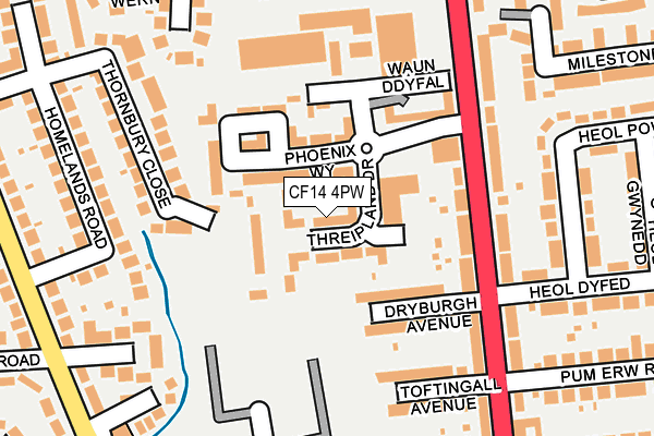 CF14 4PW map - OS OpenMap – Local (Ordnance Survey)