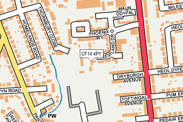 CF14 4PY map - OS OpenMap – Local (Ordnance Survey)