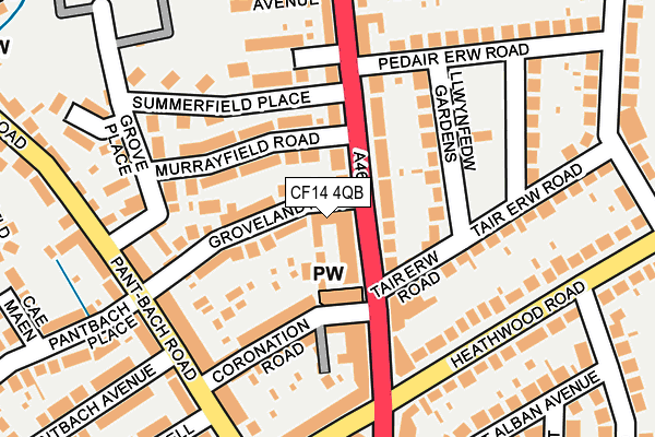 CF14 4QB map - OS OpenMap – Local (Ordnance Survey)