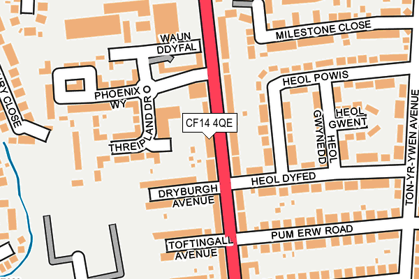 CF14 4QE map - OS OpenMap – Local (Ordnance Survey)