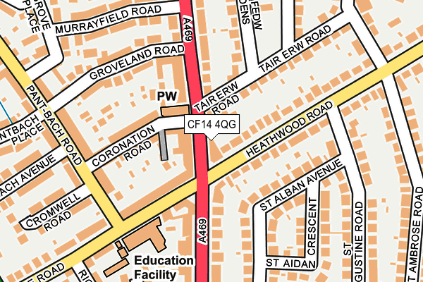 CF14 4QG map - OS OpenMap – Local (Ordnance Survey)