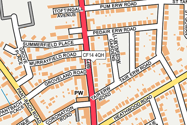 CF14 4QH map - OS OpenMap – Local (Ordnance Survey)