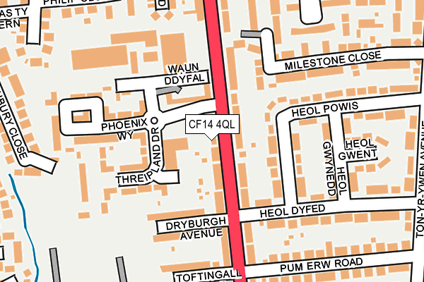 CF14 4QL map - OS OpenMap – Local (Ordnance Survey)