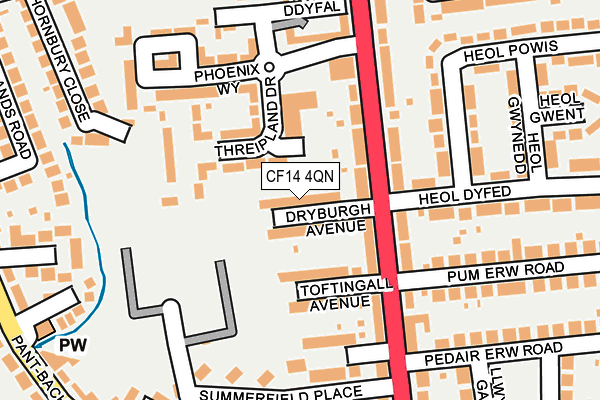 CF14 4QN map - OS OpenMap – Local (Ordnance Survey)