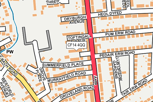 CF14 4QQ map - OS OpenMap – Local (Ordnance Survey)