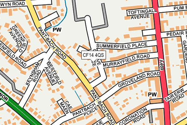 CF14 4QS map - OS OpenMap – Local (Ordnance Survey)