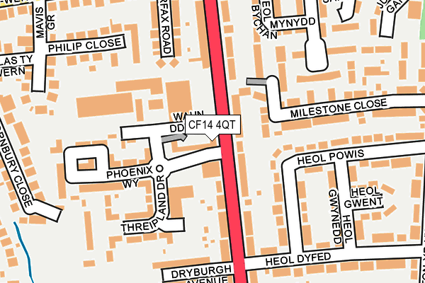 CF14 4QT map - OS OpenMap – Local (Ordnance Survey)