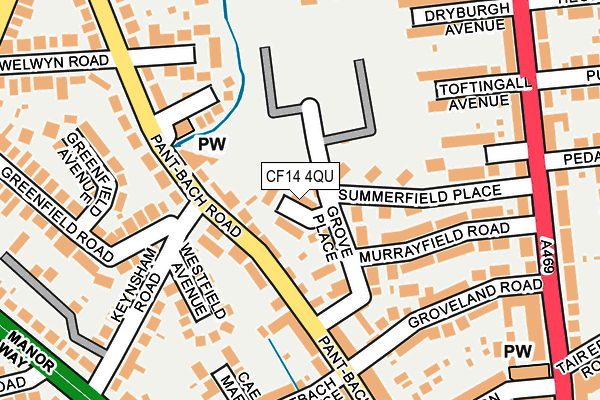 CF14 4QU map - OS OpenMap – Local (Ordnance Survey)