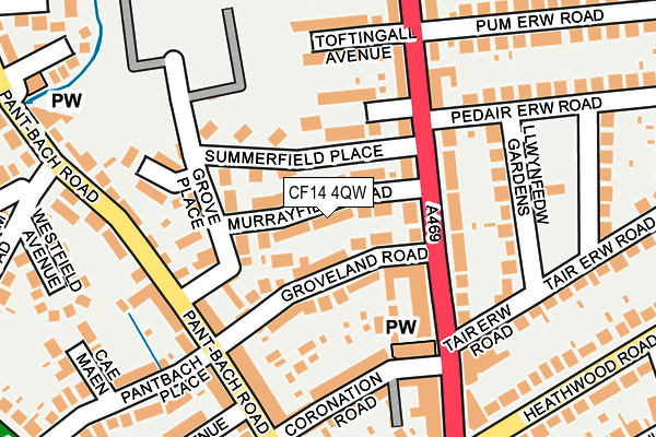 CF14 4QW map - OS OpenMap – Local (Ordnance Survey)