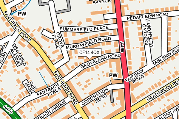 CF14 4QX map - OS OpenMap – Local (Ordnance Survey)