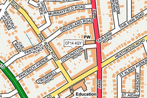 CF14 4QY map - OS OpenMap – Local (Ordnance Survey)