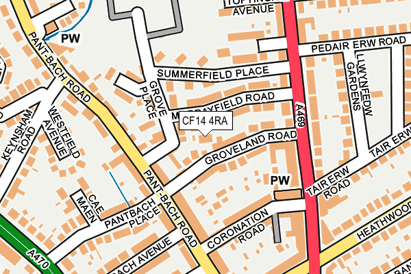 CF14 4RA map - OS OpenMap – Local (Ordnance Survey)