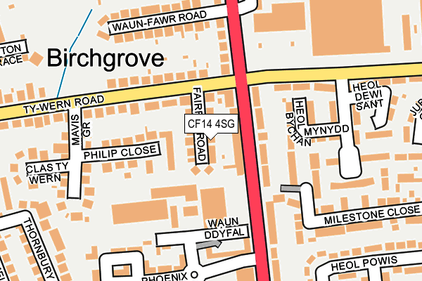 CF14 4SG map - OS OpenMap – Local (Ordnance Survey)