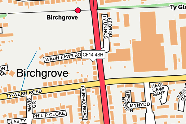 CF14 4SH map - OS OpenMap – Local (Ordnance Survey)