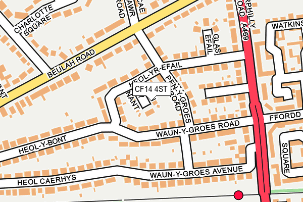 CF14 4ST map - OS OpenMap – Local (Ordnance Survey)