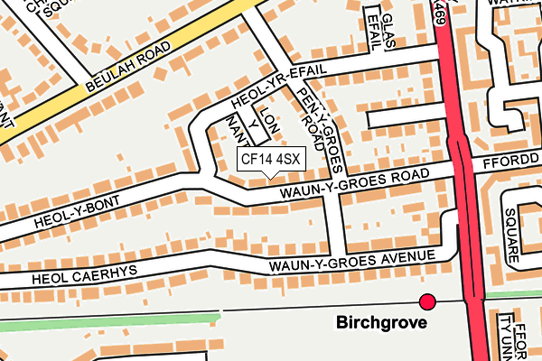 CF14 4SX map - OS OpenMap – Local (Ordnance Survey)