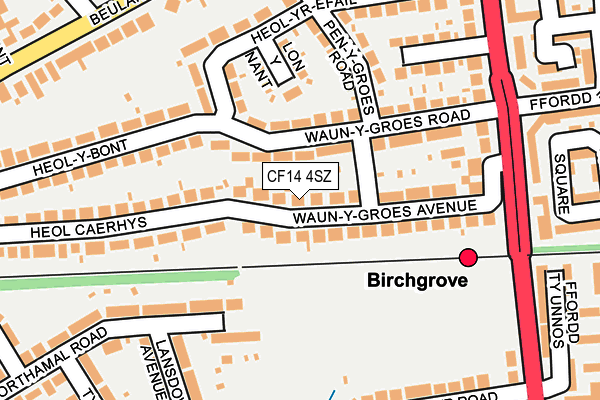 CF14 4SZ map - OS OpenMap – Local (Ordnance Survey)