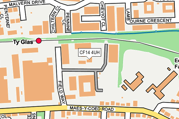 CF14 4UH map - OS OpenMap – Local (Ordnance Survey)