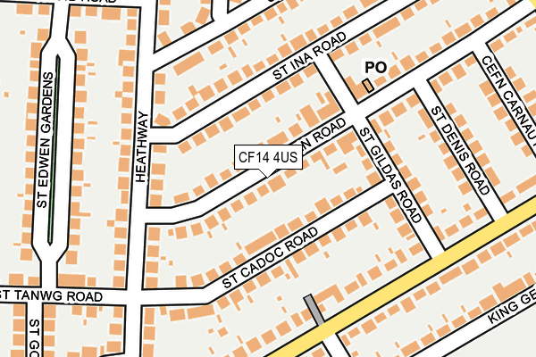 CF14 4US map - OS OpenMap – Local (Ordnance Survey)