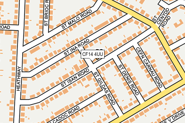 CF14 4UU map - OS OpenMap – Local (Ordnance Survey)