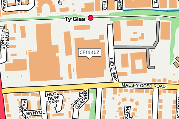 CF14 4UZ map - OS OpenMap – Local (Ordnance Survey)