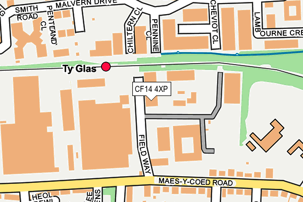 CF14 4XP map - OS OpenMap – Local (Ordnance Survey)