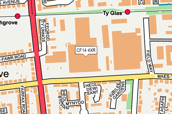 CF14 4XR map - OS OpenMap – Local (Ordnance Survey)