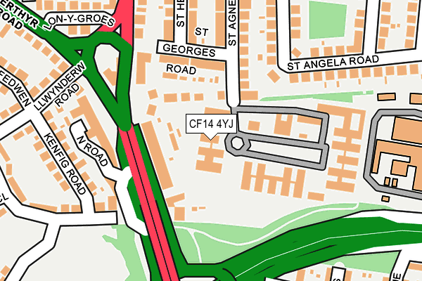 CF14 4YJ map - OS OpenMap – Local (Ordnance Survey)