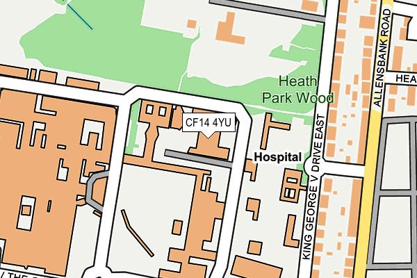 CF14 4YU map - OS OpenMap – Local (Ordnance Survey)