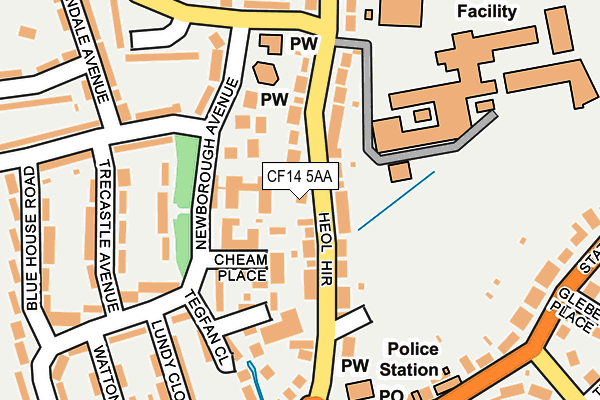 CF14 5AA map - OS OpenMap – Local (Ordnance Survey)