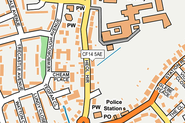 CF14 5AE map - OS OpenMap – Local (Ordnance Survey)