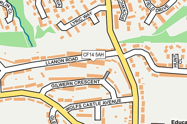 CF14 5AH map - OS OpenMap – Local (Ordnance Survey)