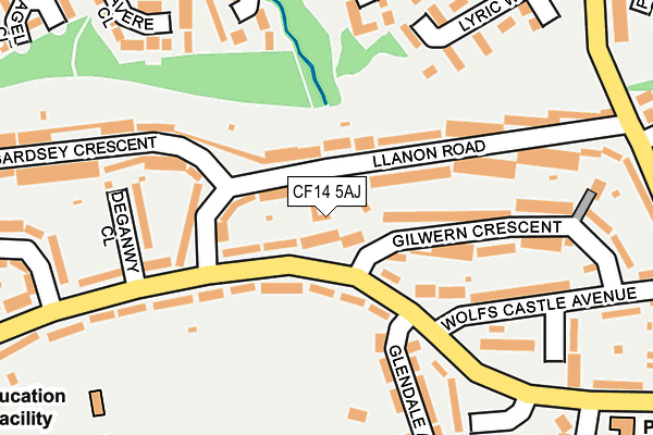 CF14 5AJ map - OS OpenMap – Local (Ordnance Survey)