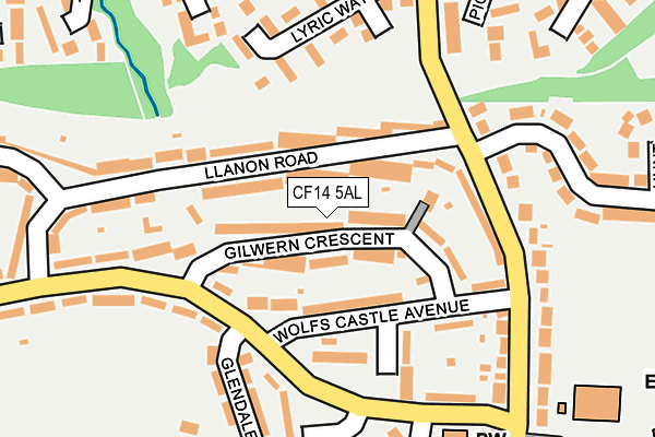 CF14 5AL map - OS OpenMap – Local (Ordnance Survey)