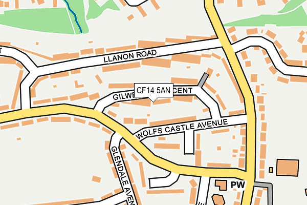 CF14 5AN map - OS OpenMap – Local (Ordnance Survey)